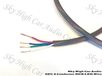 10 FT OFC 4 Conductor Sky High Wire Cable Speaker Trailer Copper LED