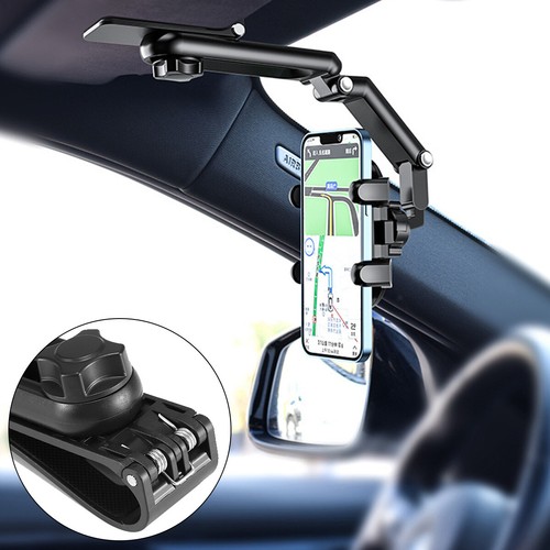 1080° Rotation Car Phone Holder Multifunction Car Sun Visor Smart Phone Stand US - Picture 3 of 16