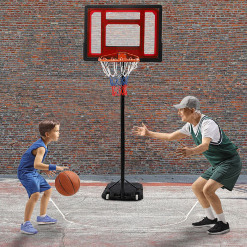 Portable Stand Adjustable Height Outdoor Basketball Hoop System Outdoor Red NEW