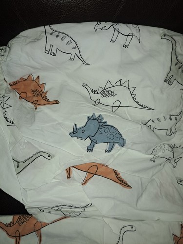 3 pc Pottery Barn Kids Twin Sheet Set Dinosaur Fitted Flat 1 Pillowcase RARE. - 第 3/11 張圖片