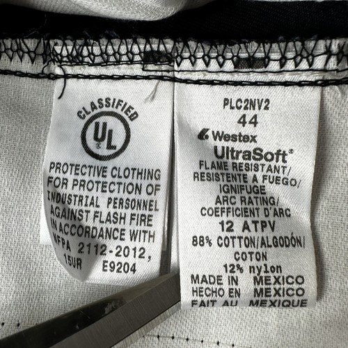 Bulwark FR Work Pants Mens 44X33 Westex Ultrasoft 12 ATVP Blue Cargo Workwear - Picture 9 of 12