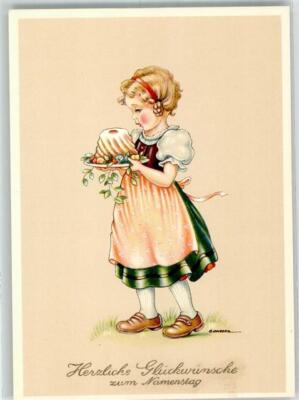 39899158 - sign. Lamberts . B. Glueckwunsch Kind C.p. Nr. 709/3. Namenstag