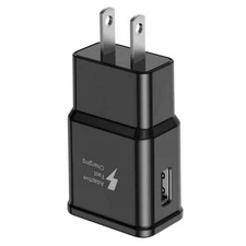 New USB Wall Charger Plug Universal Fast Wall Adapter Charger For Samsung Black
