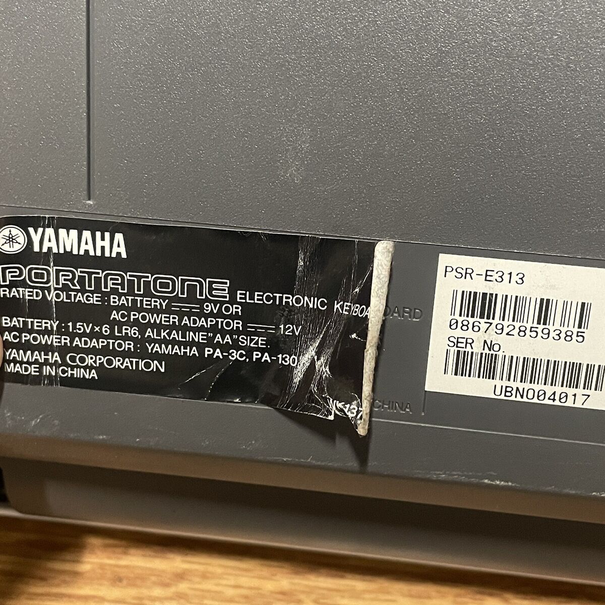 Yamaha PSR-E313 61-Key Portable Keyboard w/ No Power Cord Yamaha PSR-E313 61-Key Portable Keyboard w/ No Power Cord