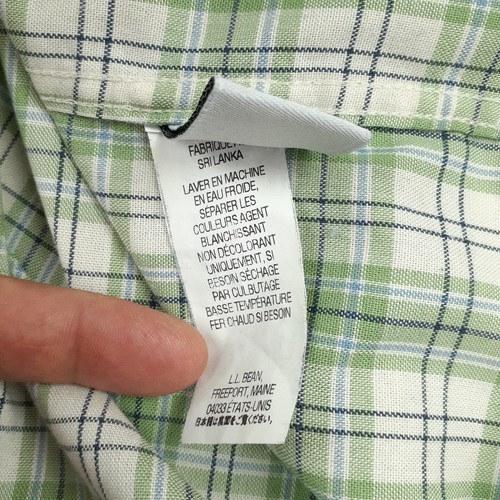 LL Bean Shirt Mens Extra Large Tall Green Plaid Long Sleeve Button Down - Picture 14 of 17