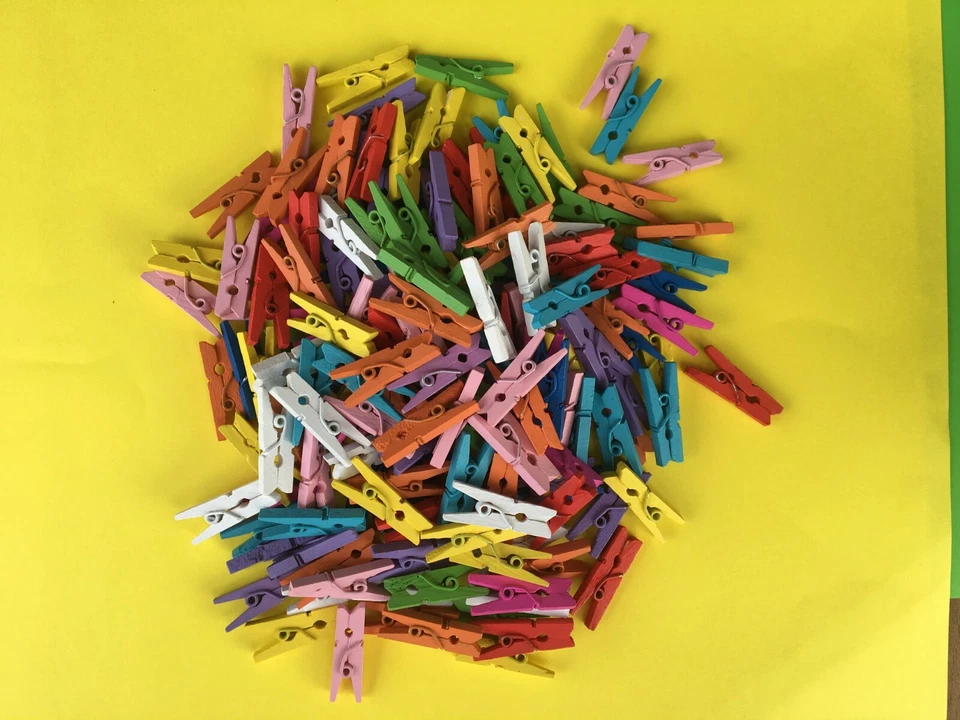 Mini Holzklammern Kleine Klammern Memo Clip Fotoclips Bunte Holz Wäscheklammern - Bild 3 von 4