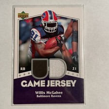 2007 Upper Deck UD Game Jersey Willis McGahee GU Jersey Patch
