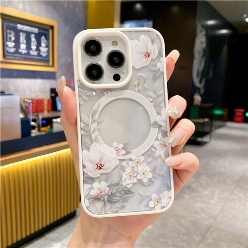 Case For iPhone 16 Plus 15 Pro Max 14 13 12 11 Magnetic Flower Shockproof Cover - Bild 21 von 24