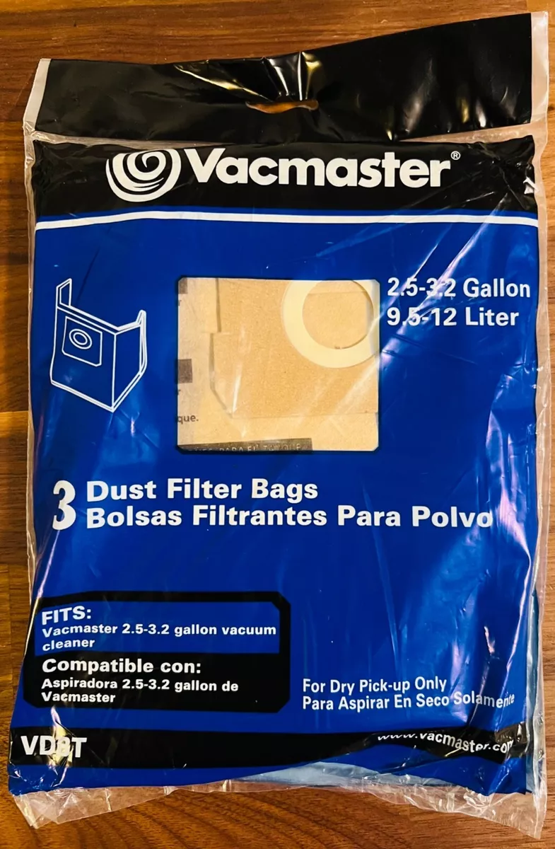 Brand New Vacmaster 2.5 3.2 Gallon Dust Filter Bags 3 Pack VDBT