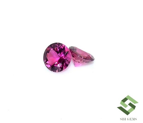 4.75 mm Natural Pink Tourmaline Round Cut Pair 0.78 CTS Loose Certified Gemstone - Picture 7 of 8