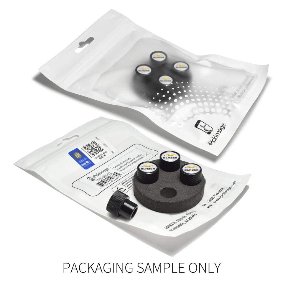 Tapas de vástago de válvula de neumático de aluminio blanco sobre negro con logotipo doble Chevrolet Blazer Foto 4 de 4