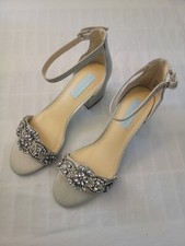 Blue by Betsey Johnson Women's SB-Mel Block Heel Sandal Silver 7 W US