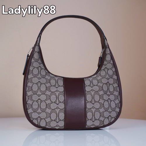 NWT Coach CV001 Carmen Shoulder Bag In Signature Jacquard Smooth Leather $350 - Picture 15 of 42