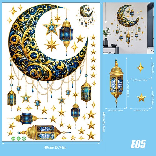 Adesivi per finestre Eid Mubarak decorazione Ramadan per festa musulmana casa adesivo da parete - Foto 12 di 33