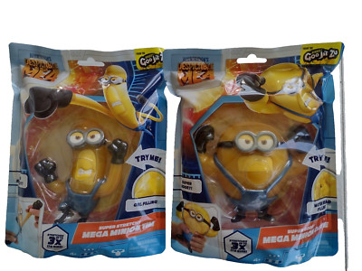 DESPICABLE ME 4 Goo Jit Zu Mega Minion Dave & Tim  Stretchy Figure Set