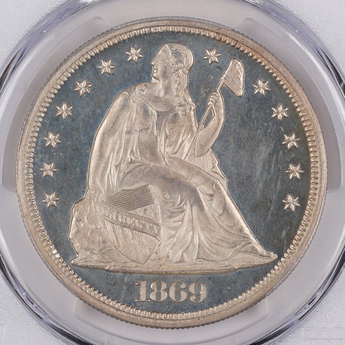 1869 $1 Proof Seated Dollar PCGS PR64 DCAM - Amazing! - Picture 3 of 10