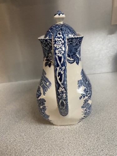 Vintage Enoch Wedgwood Blue WOODLAND 9” Coffee Pot - In very good Used Condition - Picture 2 of 10