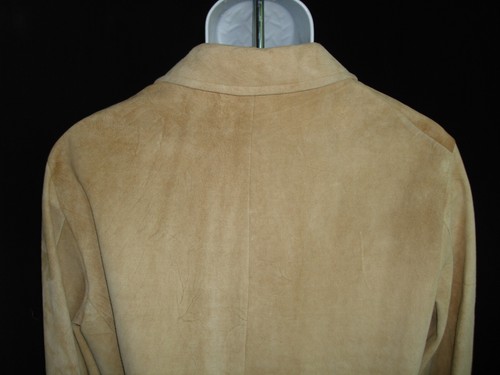Hugo Boss Lt. Tan Italian Goat Suede 5-Button 3-Pocket Field jacket Sz. 44/M US - Picture 9 of 10
