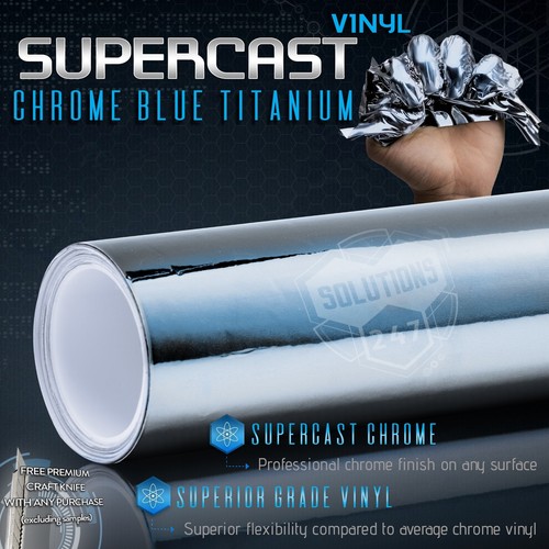 11 Color Supercast Easy Stretch Chrome Glossy Vinyl Wrap Air Free Decal Sticker - Bild 10 von 19