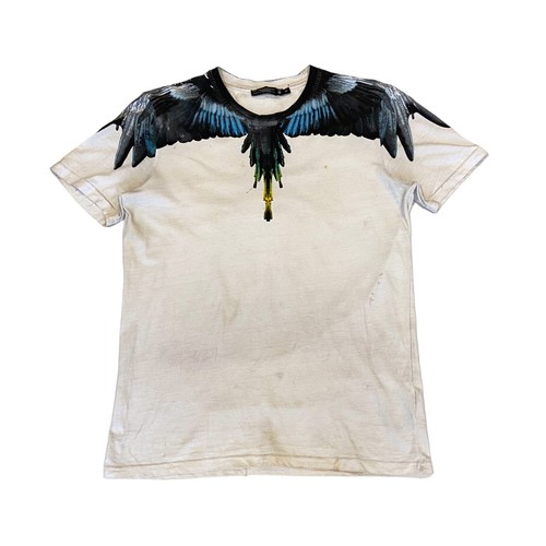 Marcelo Burlon Wings Tshirt | Vintage Mens High End Designer White Crew Neck