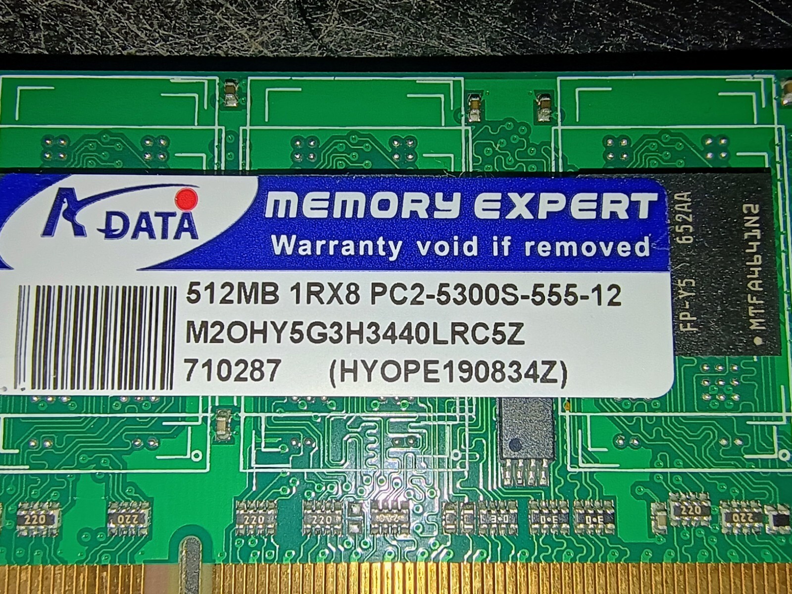 Lot of 4 Mixed Laptop RAM Modules - 1GB, 512MB, 256MB - Hynix A-Data Samsung