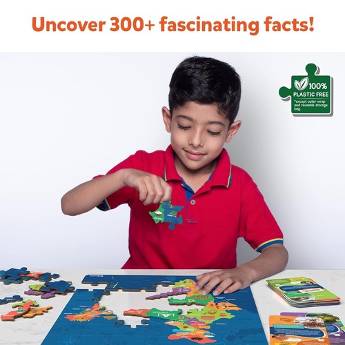 India Map Puzzle - 70 Pieces, Educational Toy For Learning 300+ Facts - Picture 5 of 8