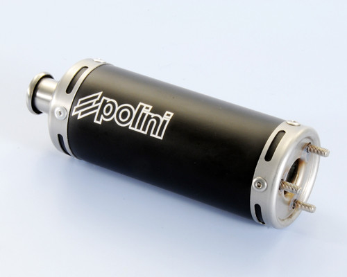 POLINI 2180051 SILENZIATORE IN ALLUMINIO NERO PER MARMITTA VESPA PX-PE EVOLUTION - Foto 1 di 2