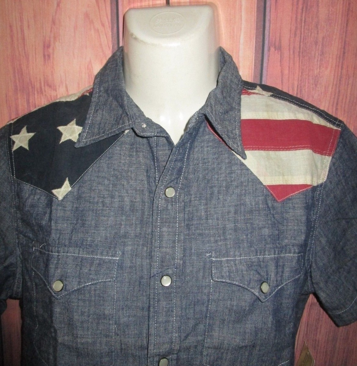 MENS DENIM & SUPPLY RALPH LAUREN STARS & STRIPES SNAP