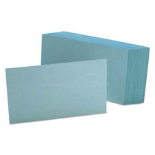 Oxford Blank Color Index Cards, 3" x 5", Blue, 100 Per Pack (7320 BLU)