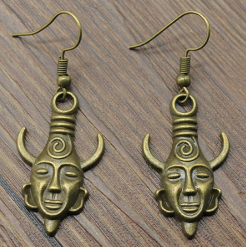 Pendientes Amuleto tono bronce viejo 0050 - Imagen 2 de 2