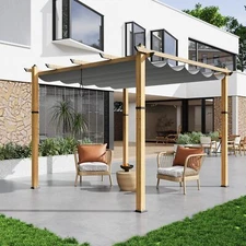 ✔️10x10 Ft Modern Aluminum Pergola Outdoor Pergola W/Adjustable Canopy Backyard