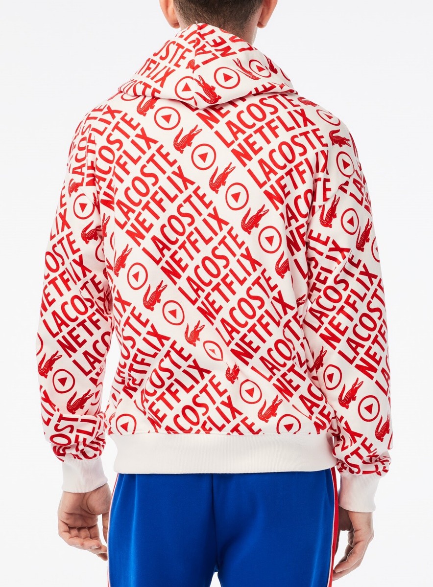 LACOSTE NETFLIX ルーズフィットパーカー NEW Lacoste x Netflix Loose Fit Organic Cotton Hoodie