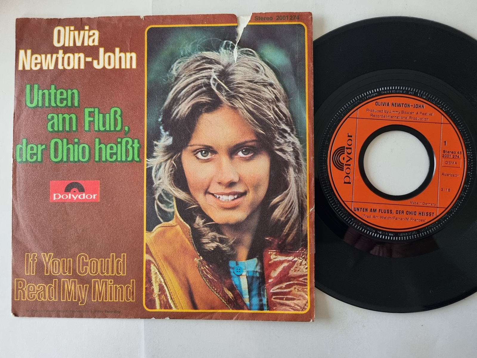 Olivia Newton-John - Unten am Fluss, der Ohio heisst 7'' Vinyl SUNG IN GERMAN