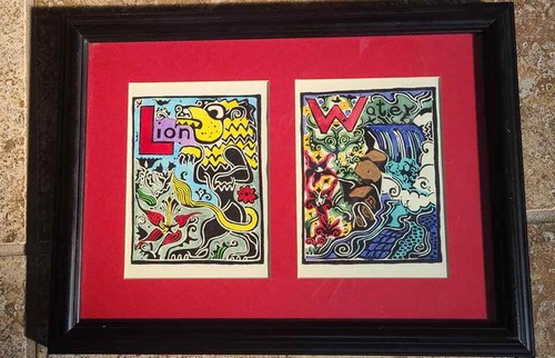 Water Color Framed Picture Water and Lion Print? Abstract, Impressionist - Picture 8 of 12