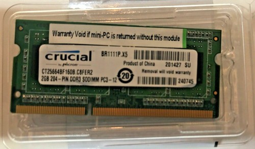 2GB CRUCIAL CT25664BF160B.C8FER2 204 pin DDR3 SODIMM PC3-12 - Picture 4 of 4
