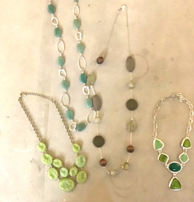 Perfect for layering! On trend set of spring 2025 chunky, beaded necklaces.