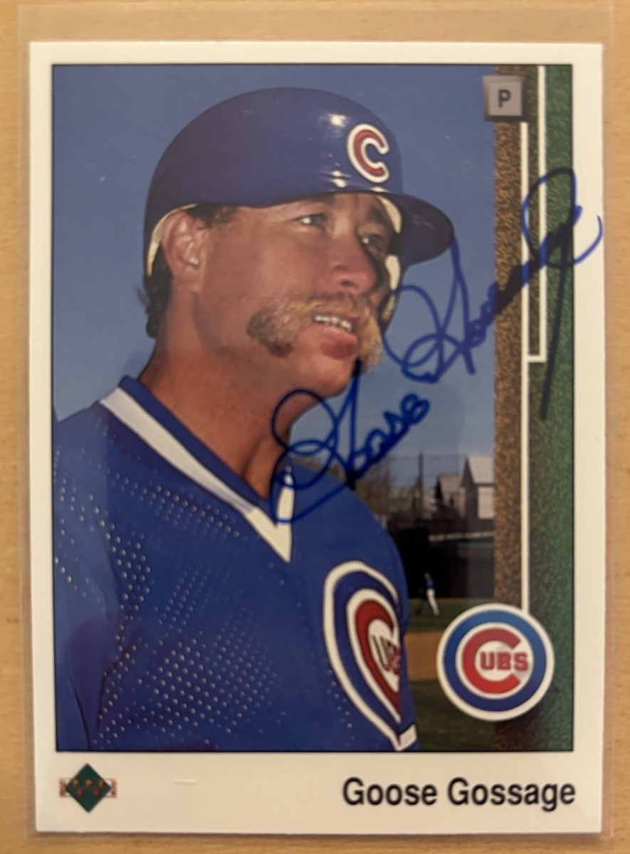 1989 Upper Deck Goose Gossage Card No. 452 Auto Signed Autograph HOF