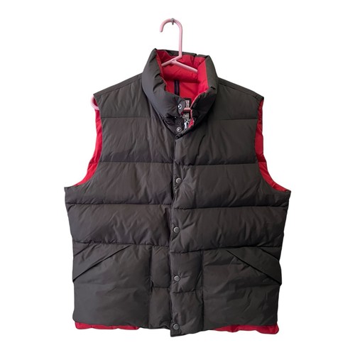 J CREW Expedition Premium Daunen BRAUN gefütterte Weste Erwachsene Large verstaubarer Reißverschluss Herren