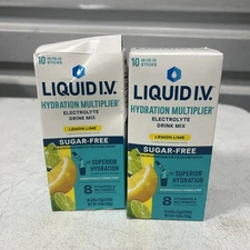 (2) Liquid I.V.  Sugar-Free Electrolyte Drink Mix Lemon Lime Exp-11-26