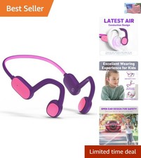 Bluetooth 5.2 Kids Open Ear Headphones, 85dB Volume Limited, Waterproof, Purple