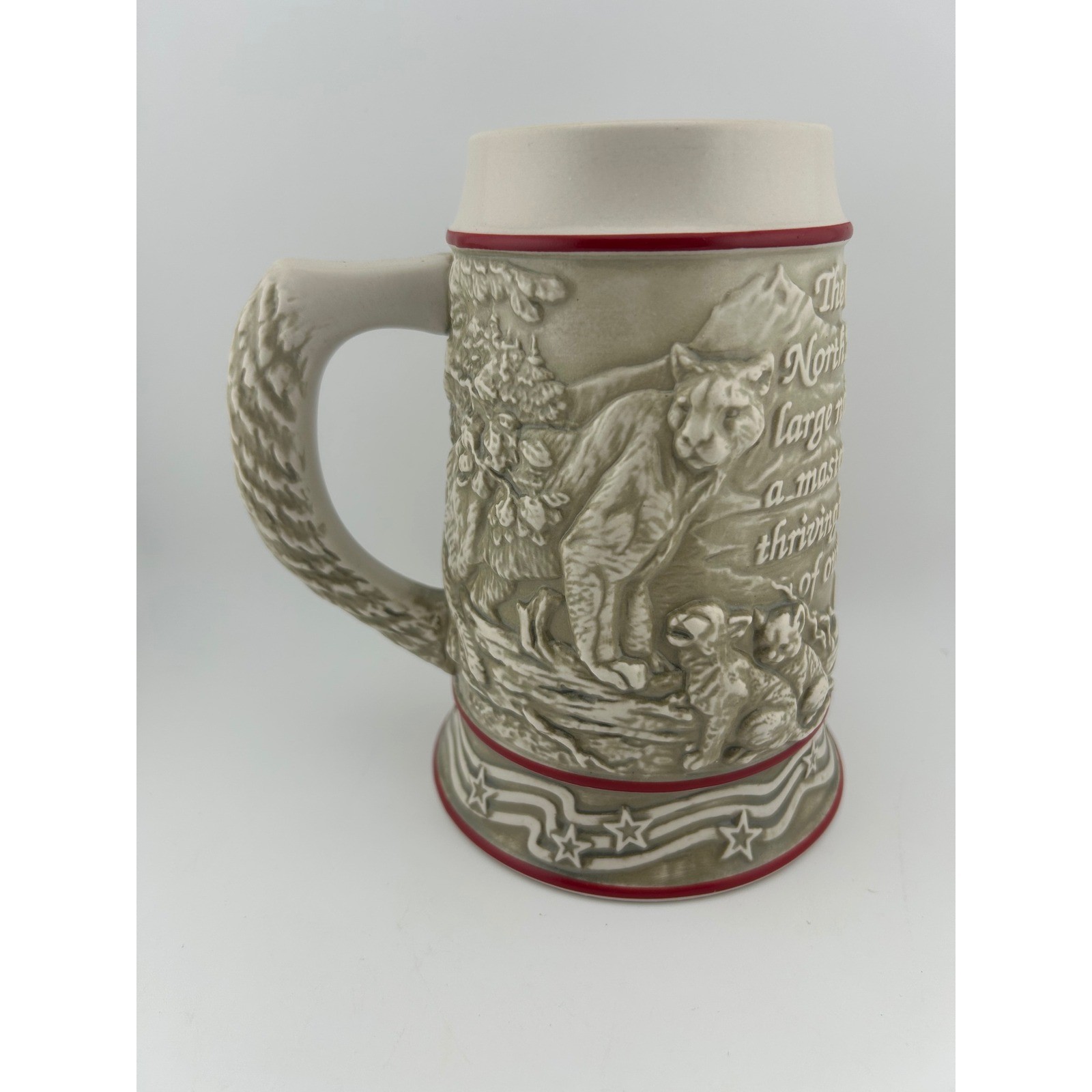 AVON American Animal Stein "Cougar" Ceramic Collectible Mug thumbnail 3