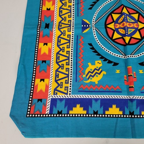 Vtg Aztec Bandana Native Southwest All Over Print Turtle Logo USA Handkerchief - Picture 5 of 5