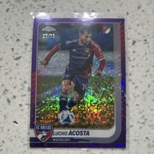 Topps 2025 Chrome MLS #45 Lucho Acosta FC Dallas Purple Mini-Diamond 27/75
