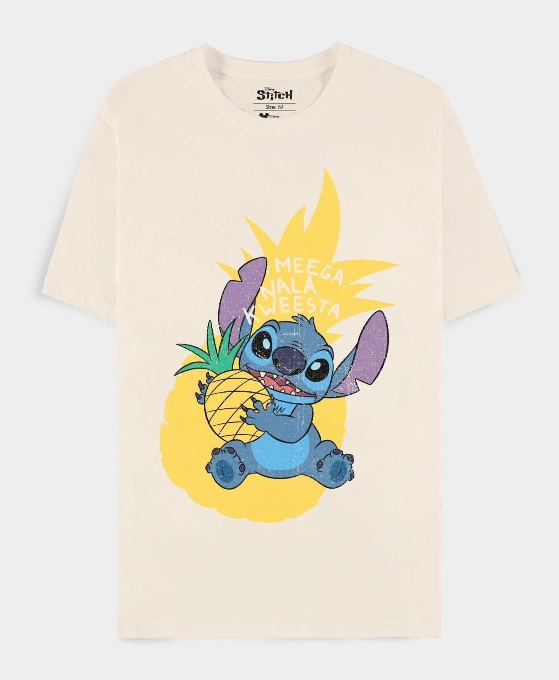 Abbigliamento Disney: Lilo & Stitch - Pineapple Stitch White (T-Shirt Unisex Tg.