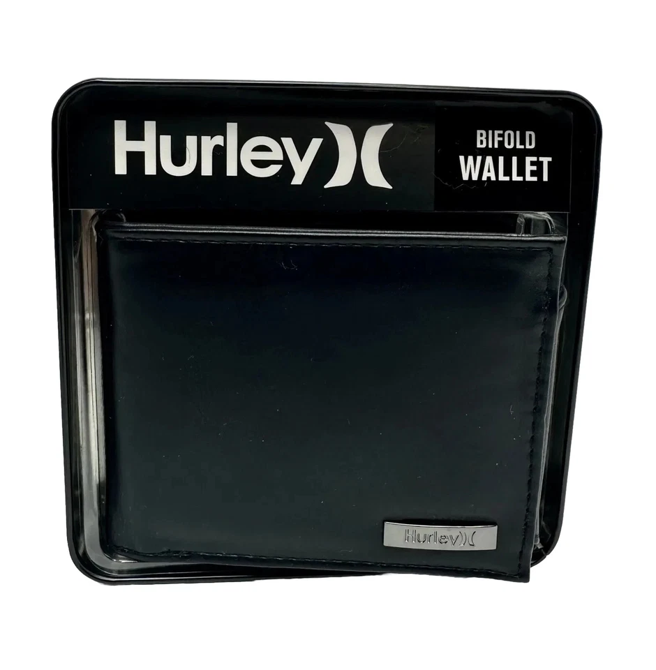 Cartera Hurley para hombre plegable con estuche metálico negro Foto 4 de 4