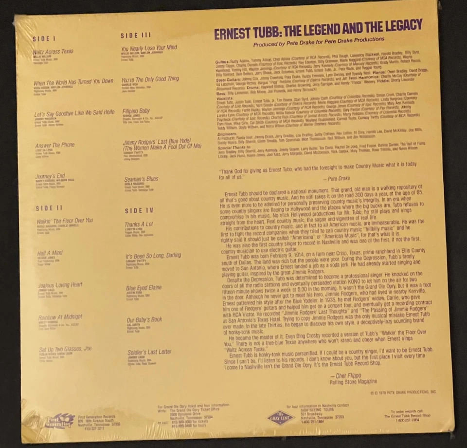 new 2Lp ERNEST TUBB The Legend & Legacy w/ WAYLON Haggard JONES Lynn & CASH etc - Image 2 of 4