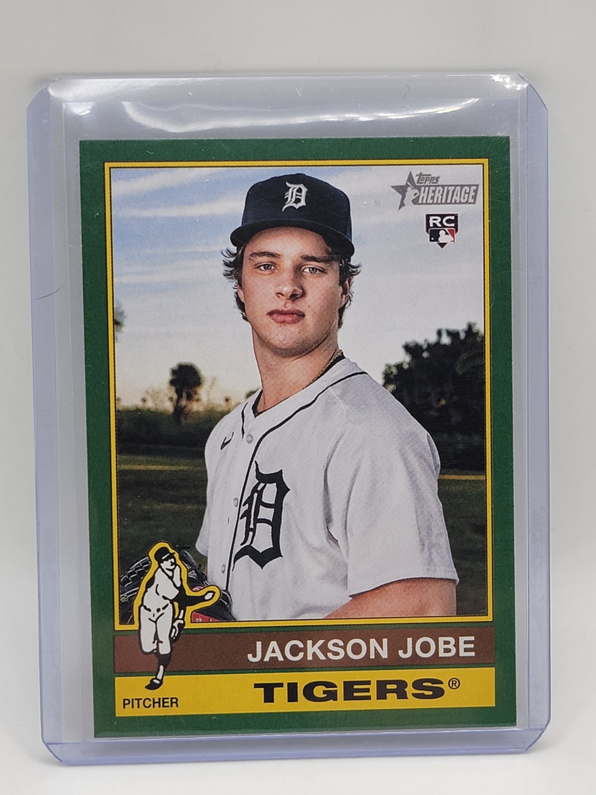 2025 Topps Heritage - Jackson Jobe #389 Dark Green Border (RC)