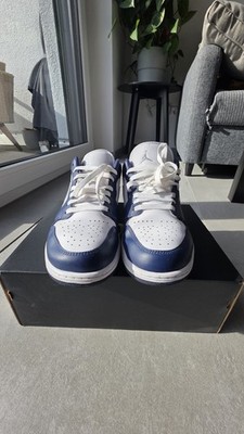 Nike Air Jordan 1 Low   White/Wolf Grey/Midnight Navy   Größe 44.5