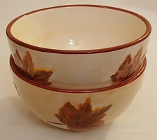Fall/Autumn Maple Leaf Cereal/Soup Bowl Set of 2