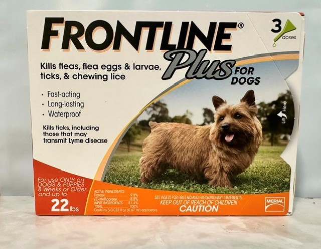 Frontline Plus For Dogs 5-22 Lbs | Orange | 3 doses | Authentic Vet Channel box